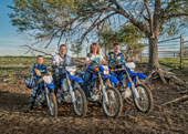Family portrait on motocycles